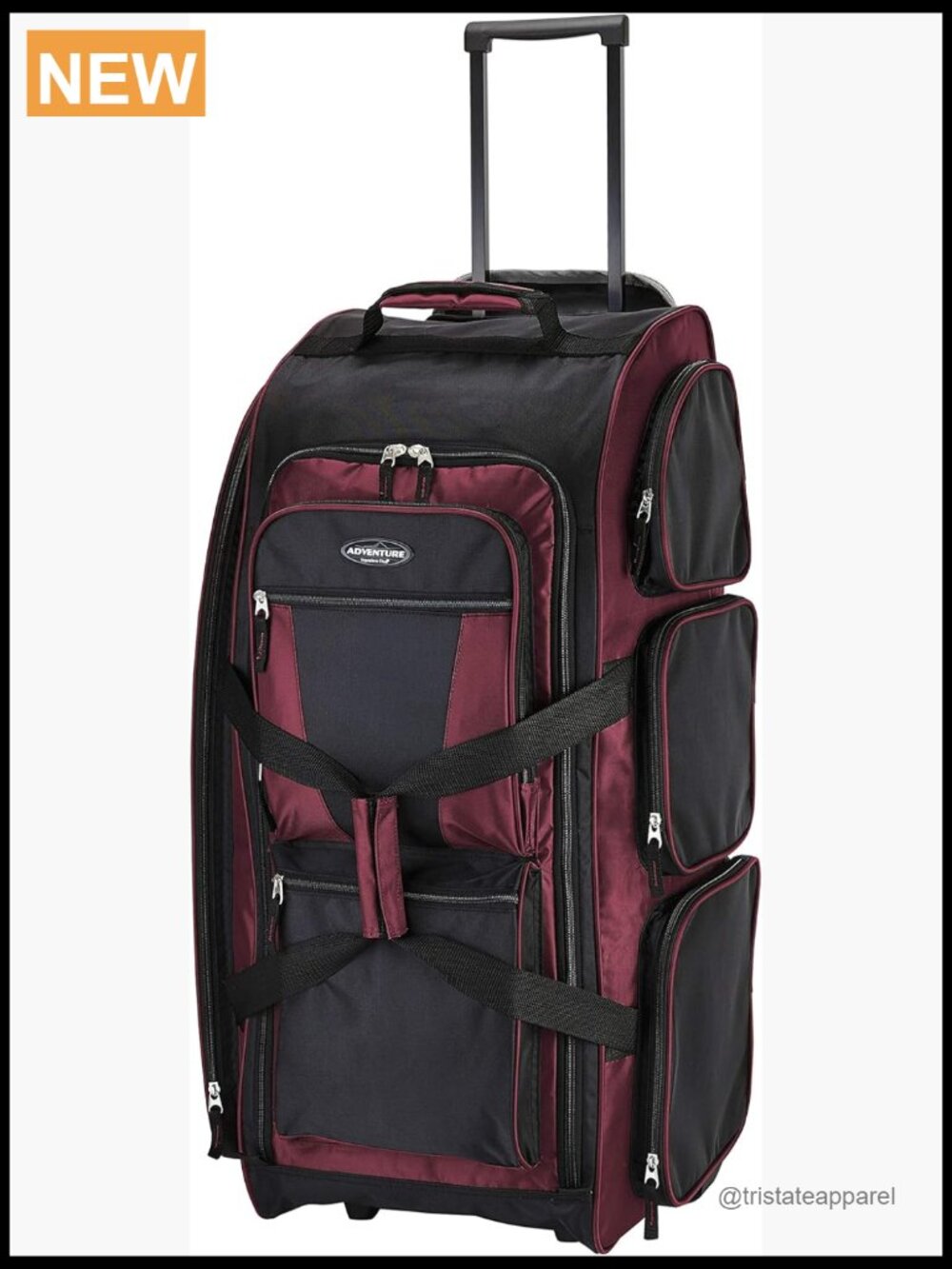 Extra-Large 30in Rolling Duffel Bag 77L Capacity Travel Luggage
